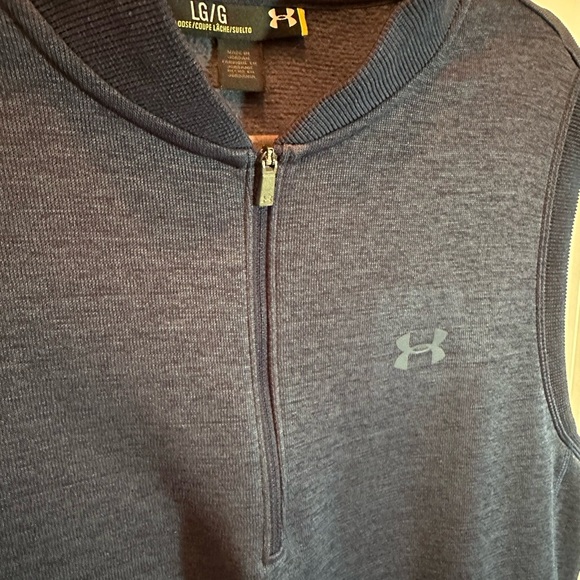 Under Armour Vest Mens Large Navy 1/4 Zip Sleeveless Golf Activewear - Picture 4 of 6